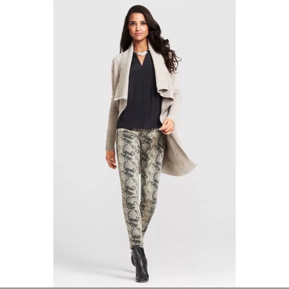 CAbi Snake Print Skinny Jeans - Black and Gray